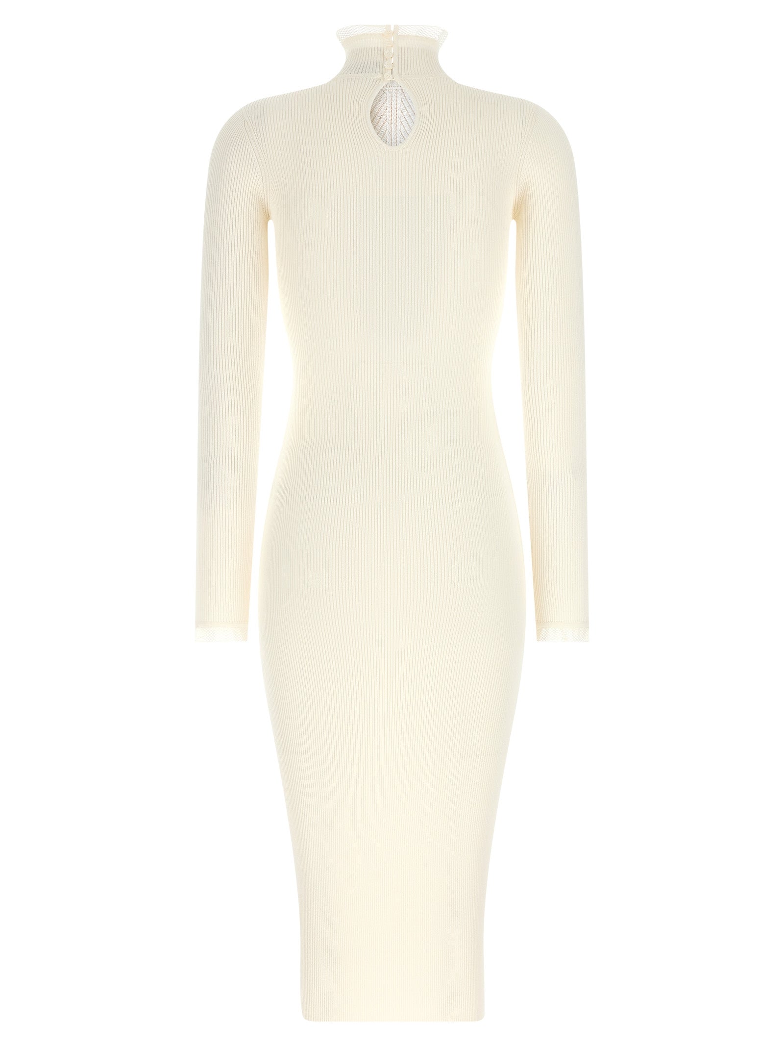 White Viscose Midi Dress