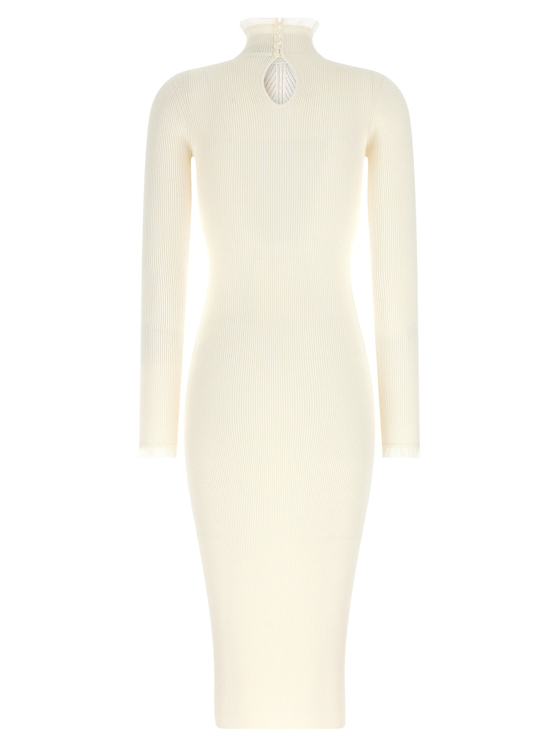 White Viscose Midi Dress