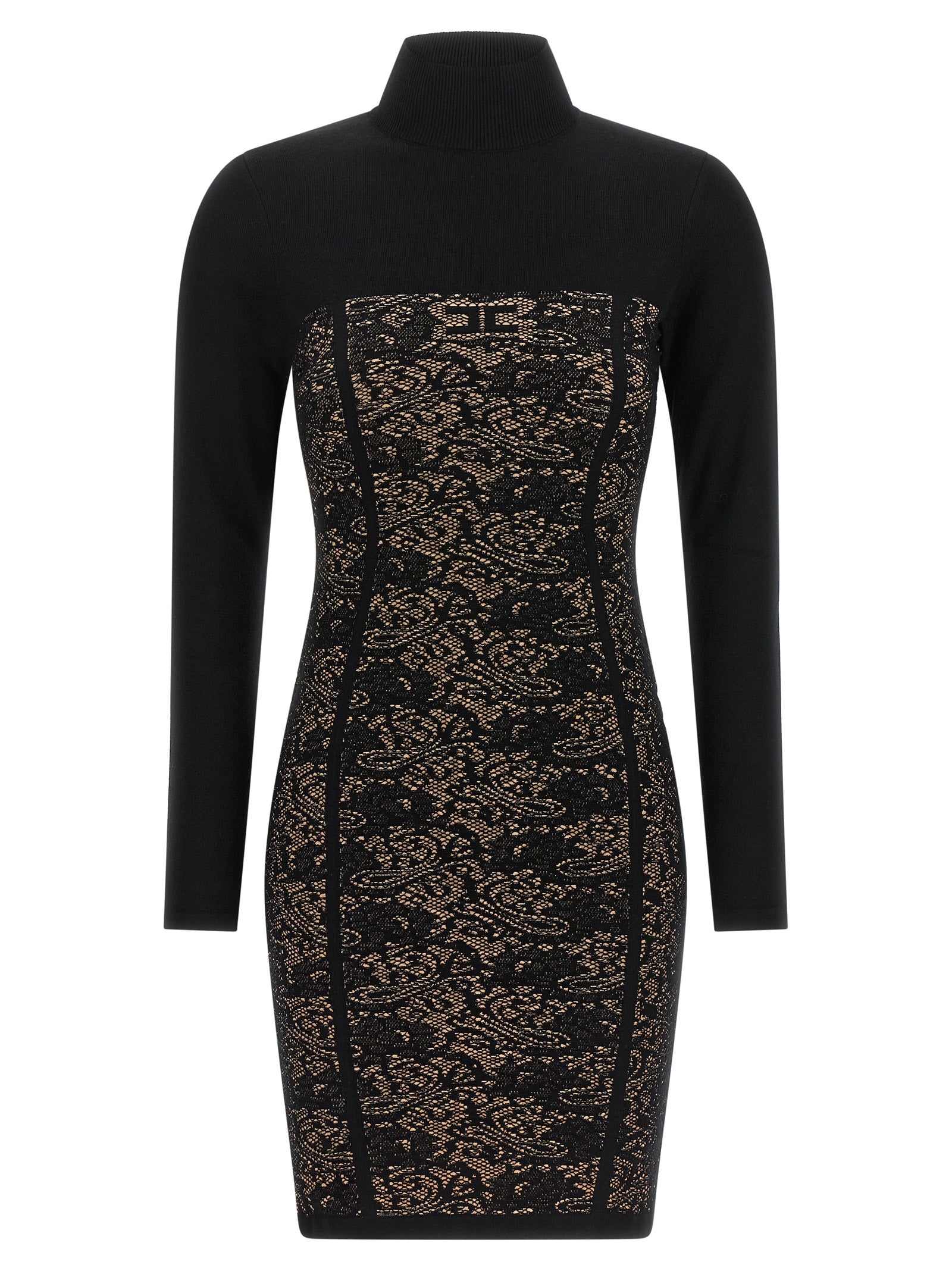 Black Viscose Short Dress