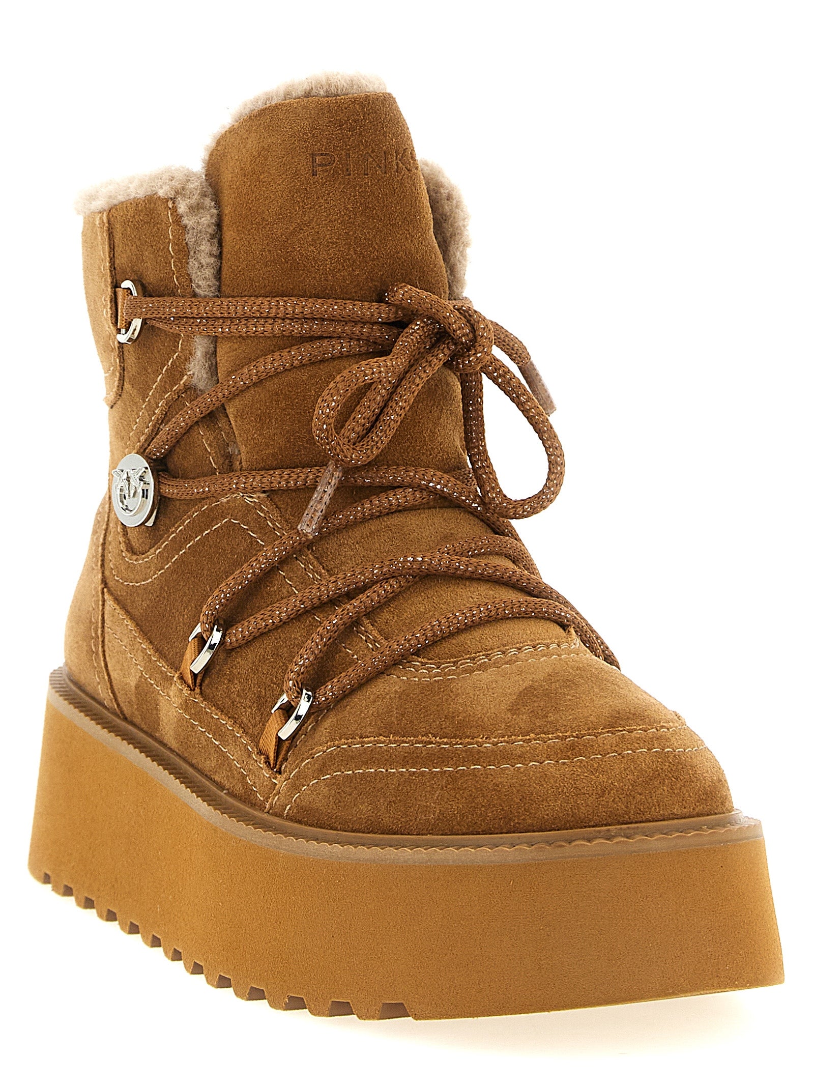 Brown Cowhide Flat Boots