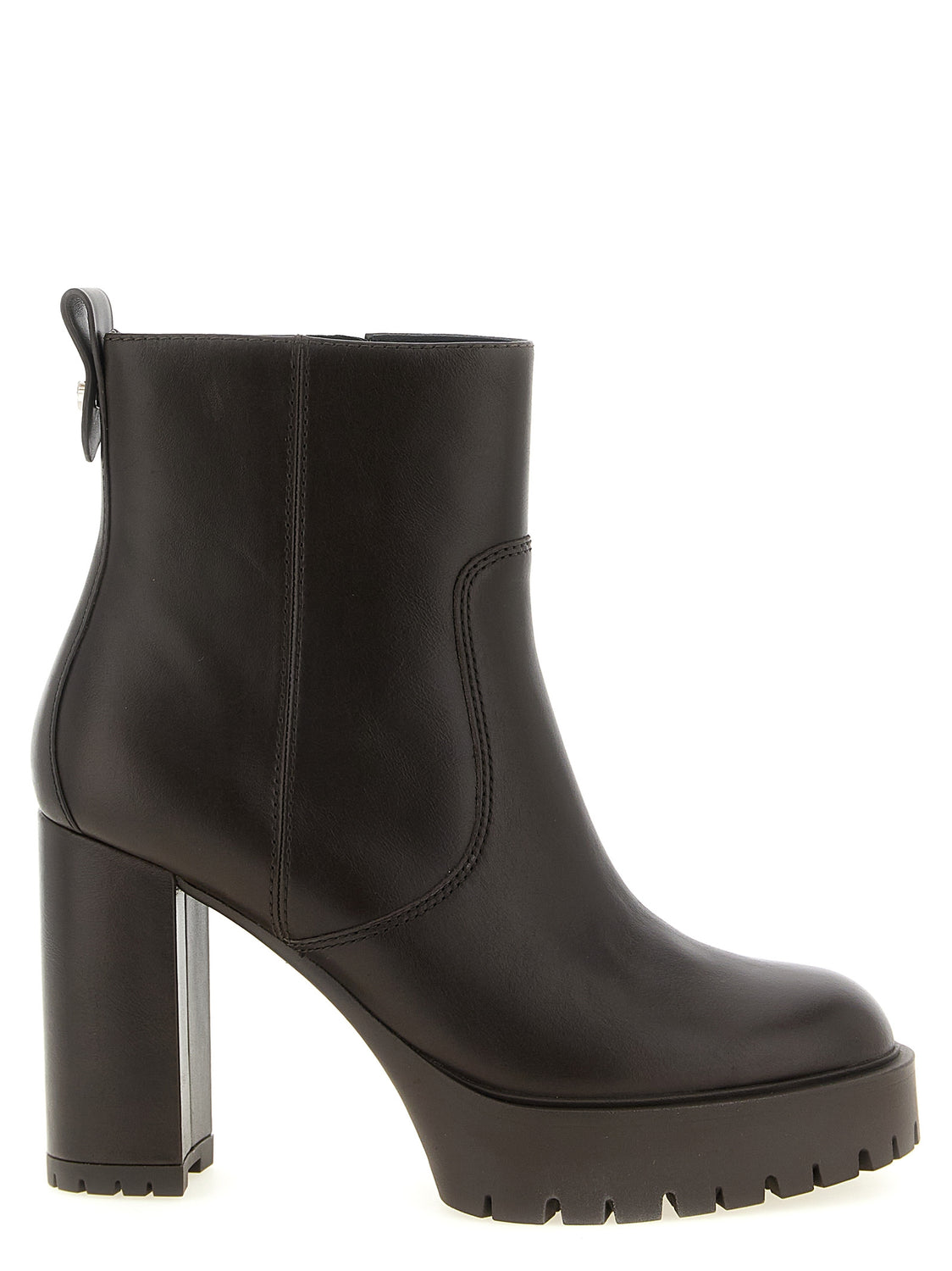 Brown Cowhide Ankle Boots
