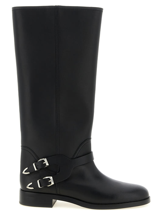 Black Cowhide Over The Knee