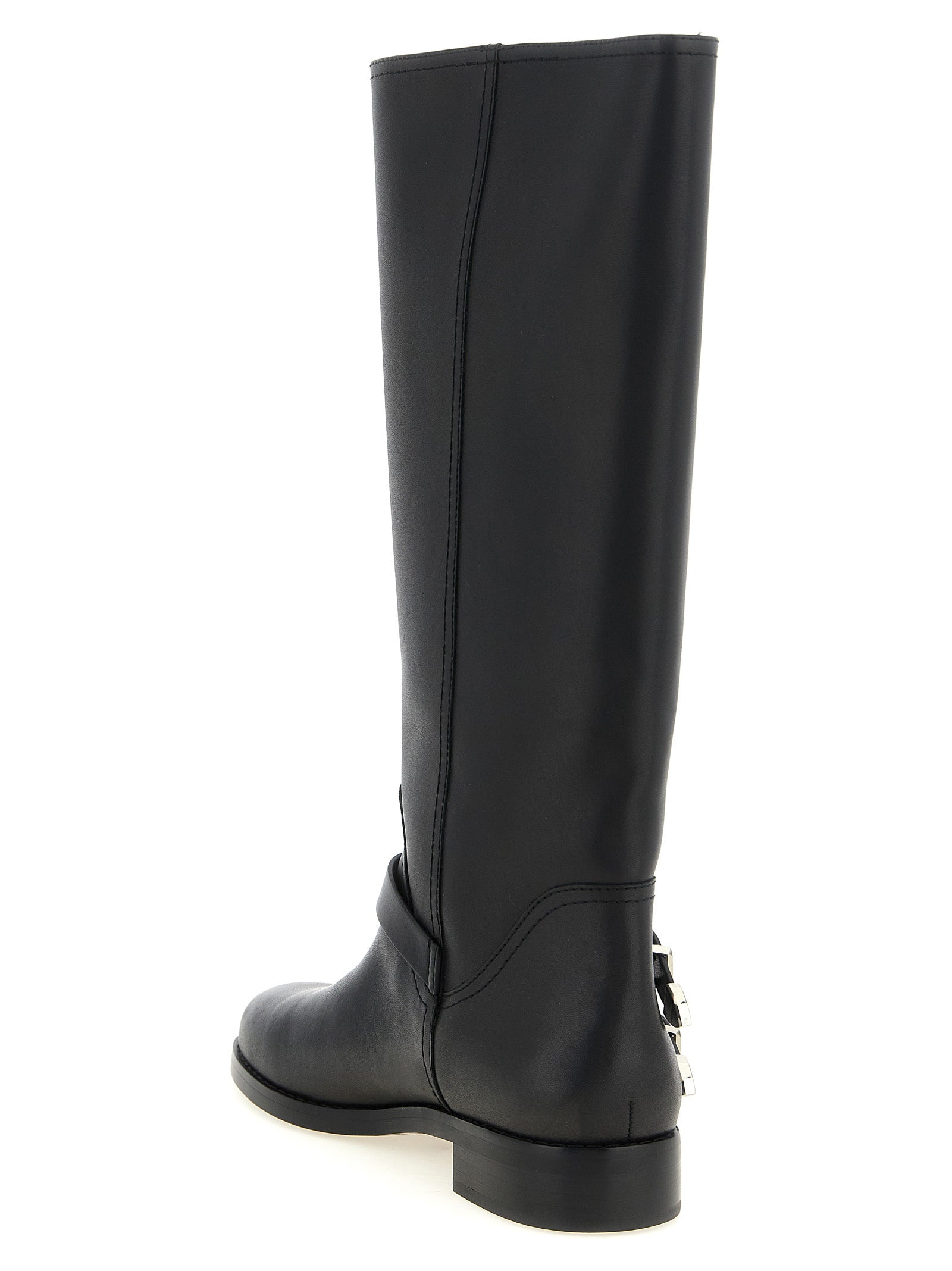Black Cowhide Over The Knee