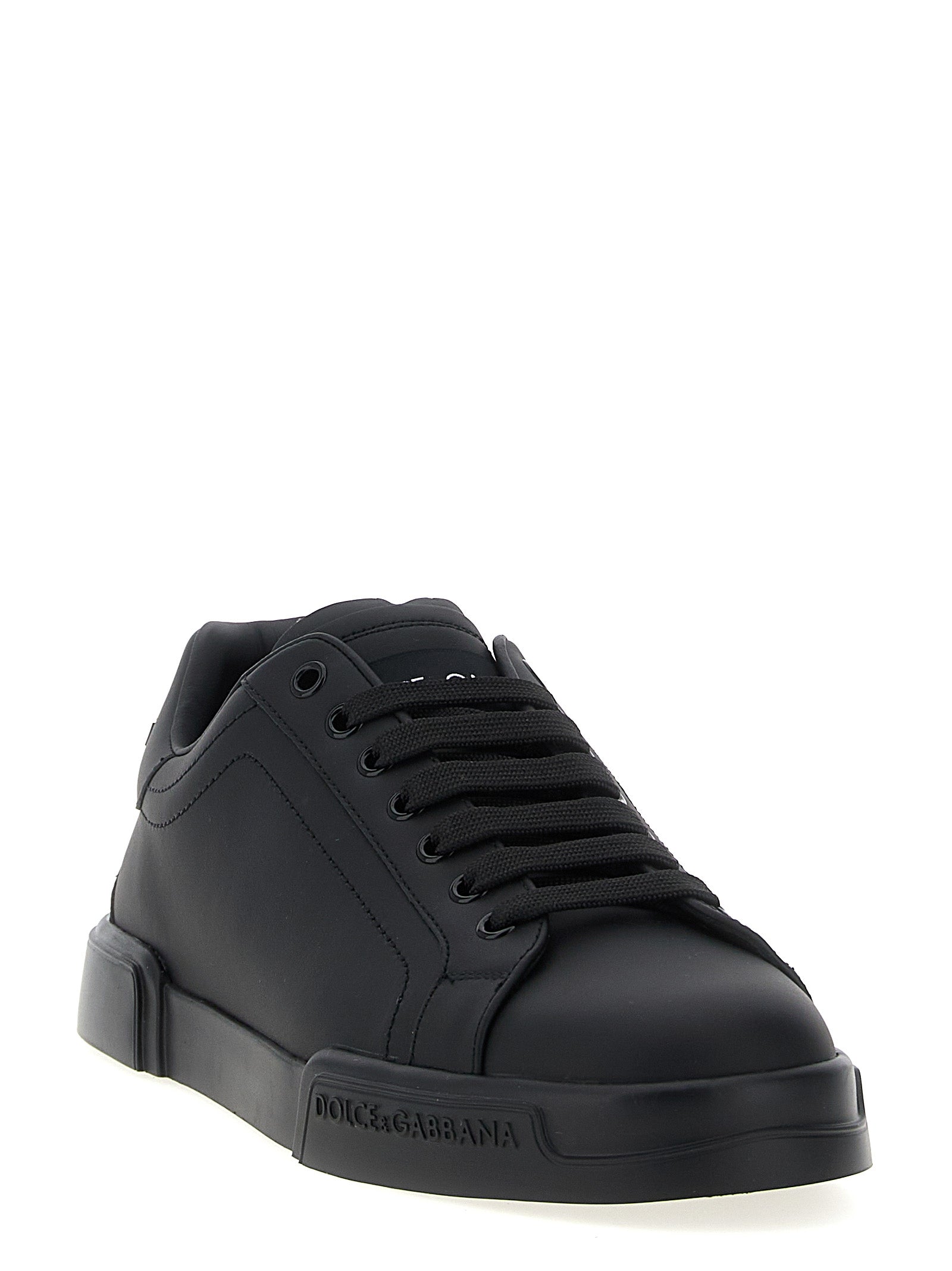 Black Calfskin Low Top Sneakers