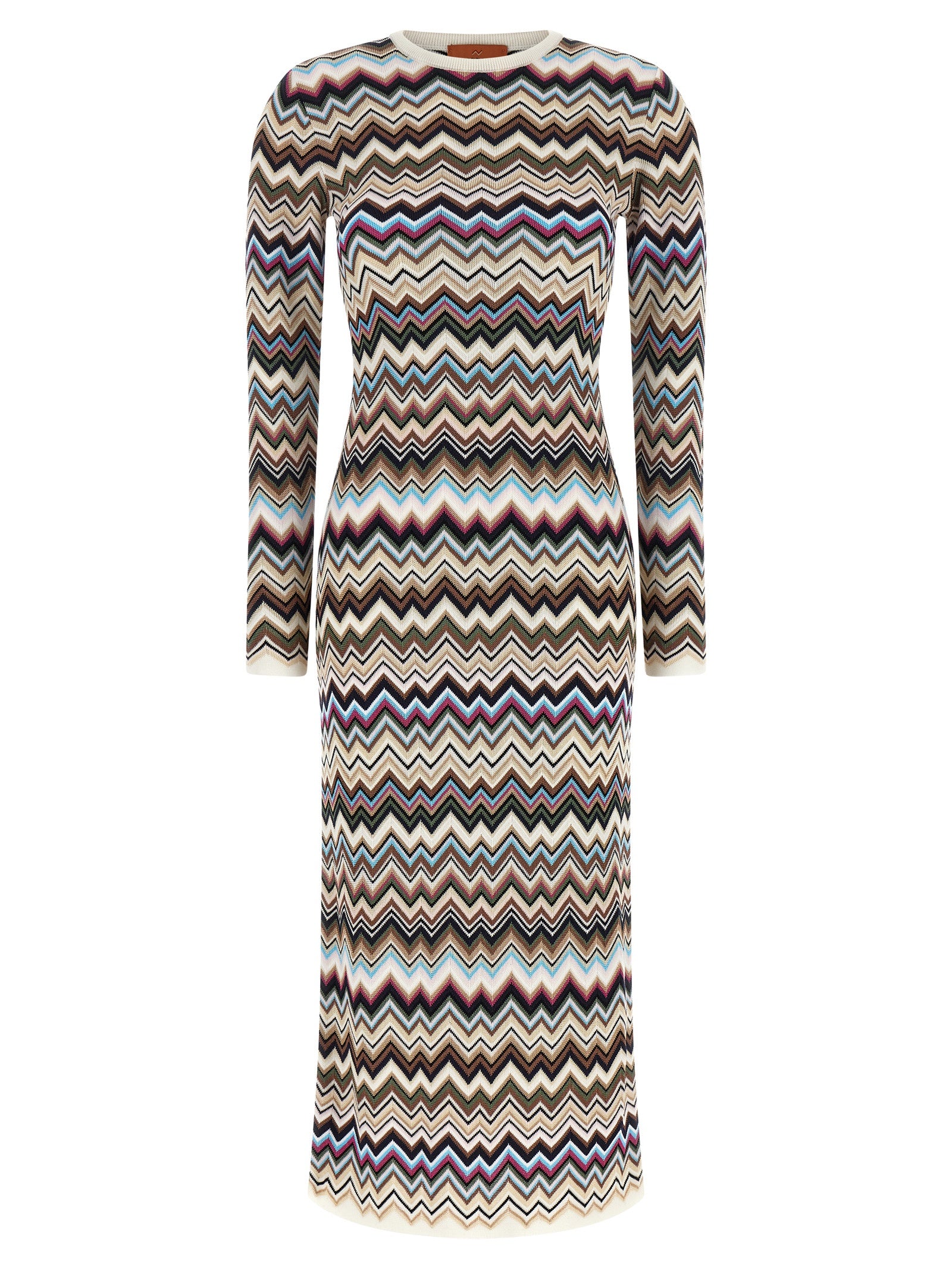 Multicolor Viscose Midi Dress