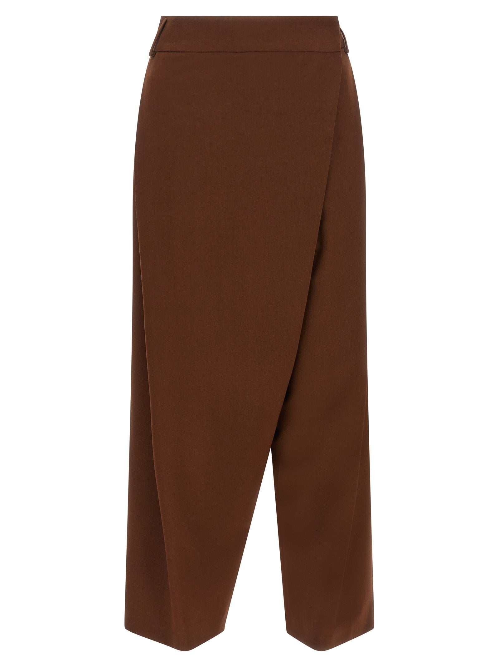 Brown Wool Cropped Pants