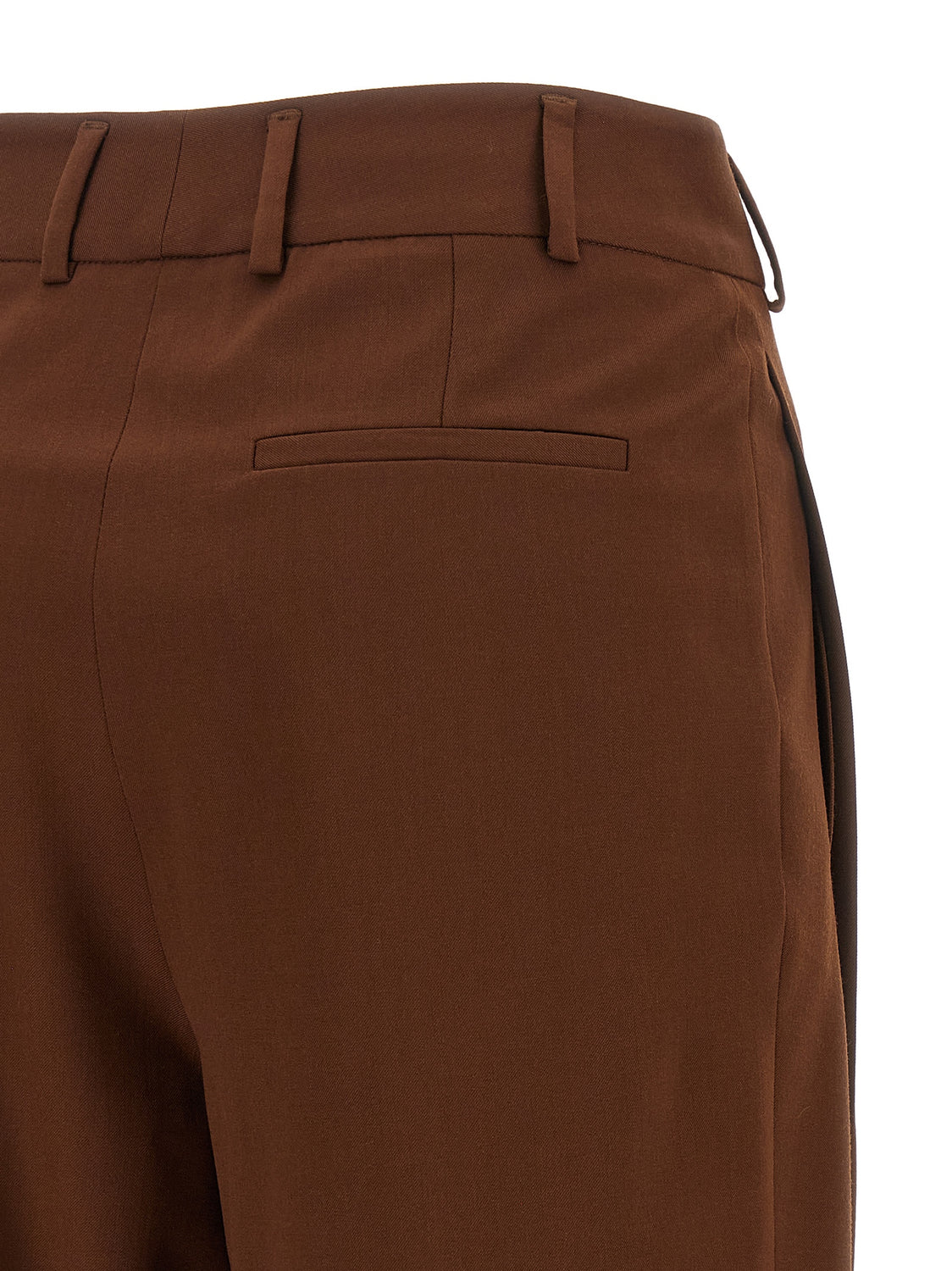 Brown Wool Cropped Pants
