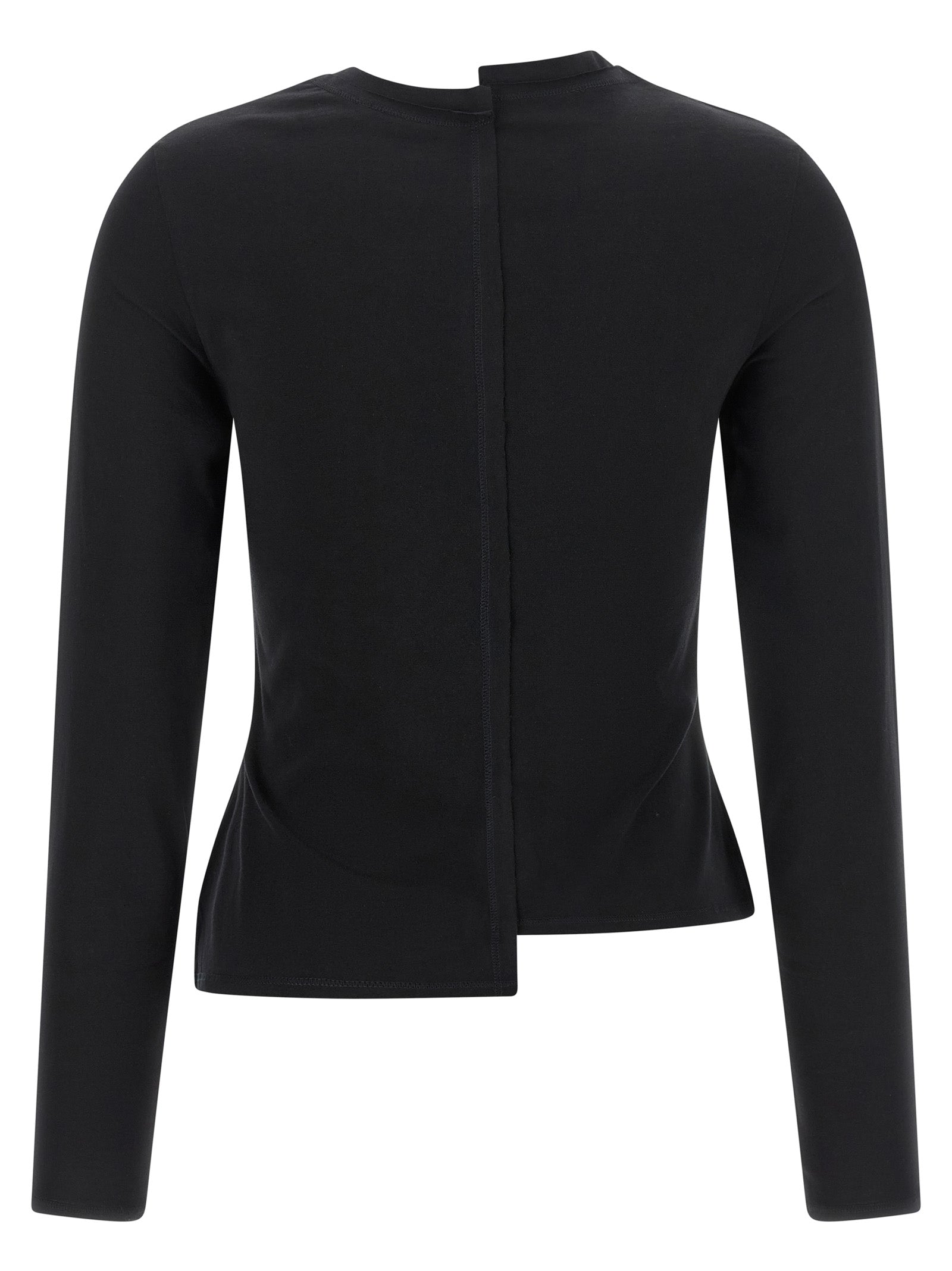 Black Cotton Long Sleeve T-Shirt
