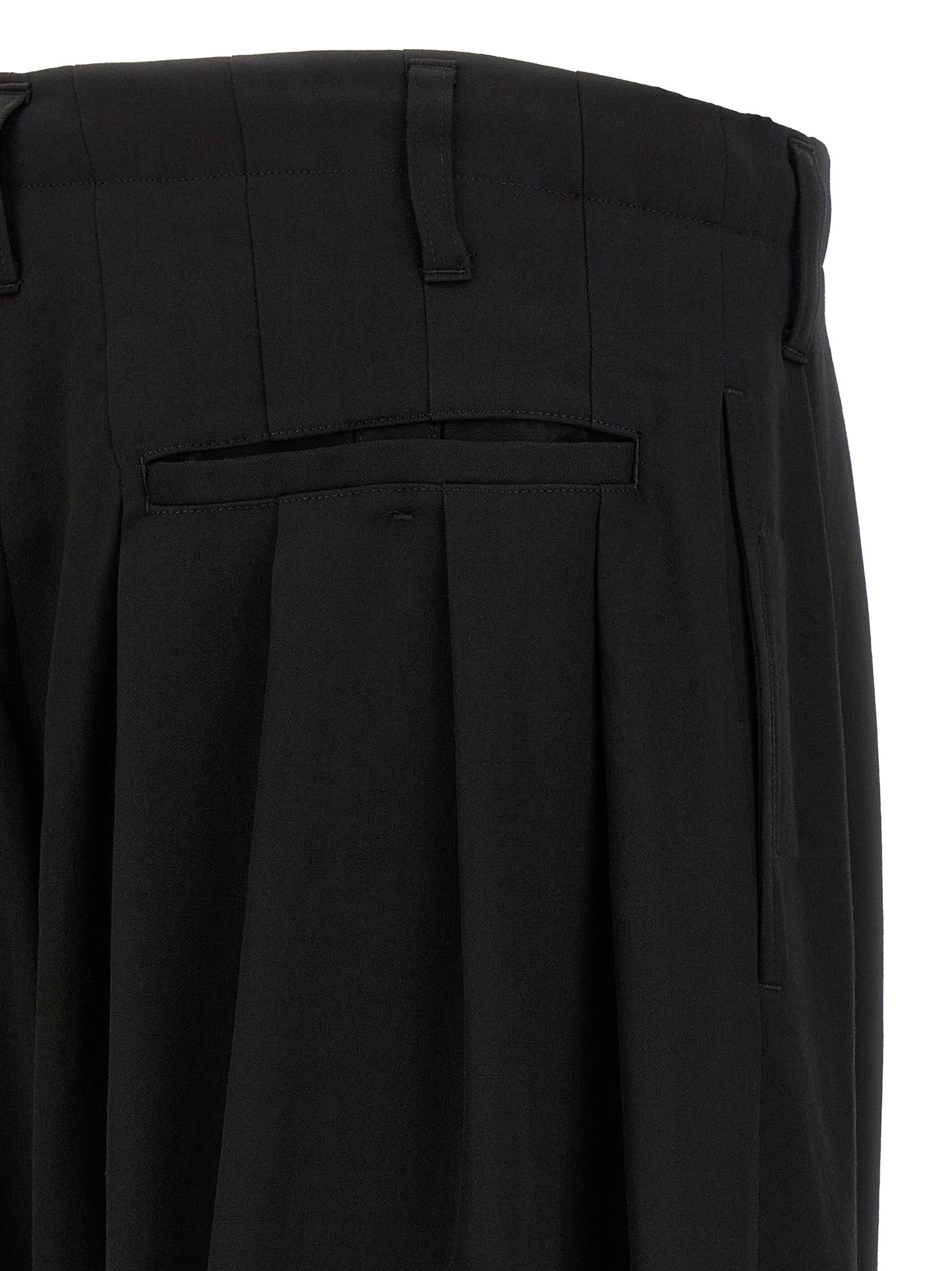 Black Wool Casual Pants