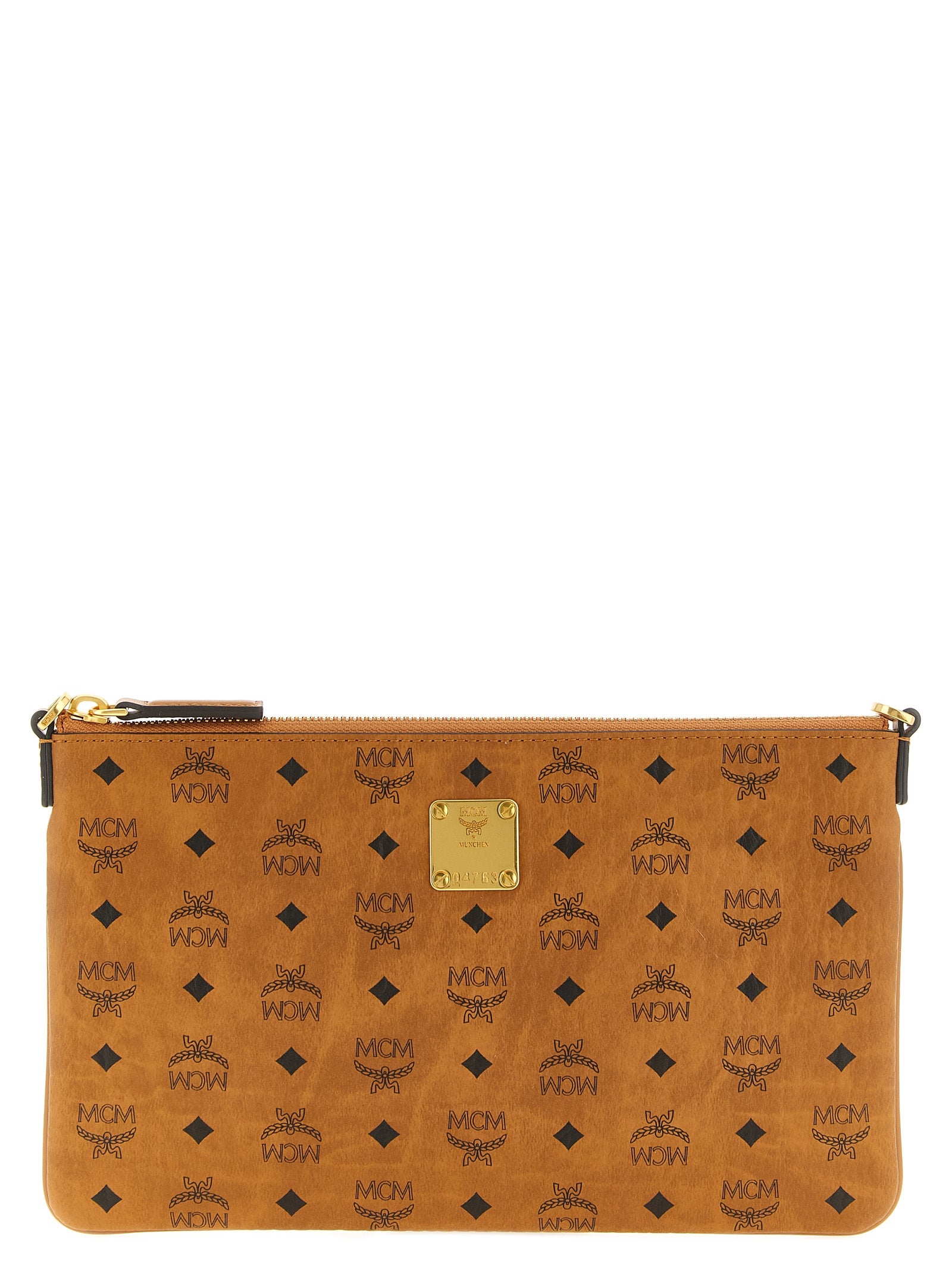 Brown Polyethylene Clutch Bag