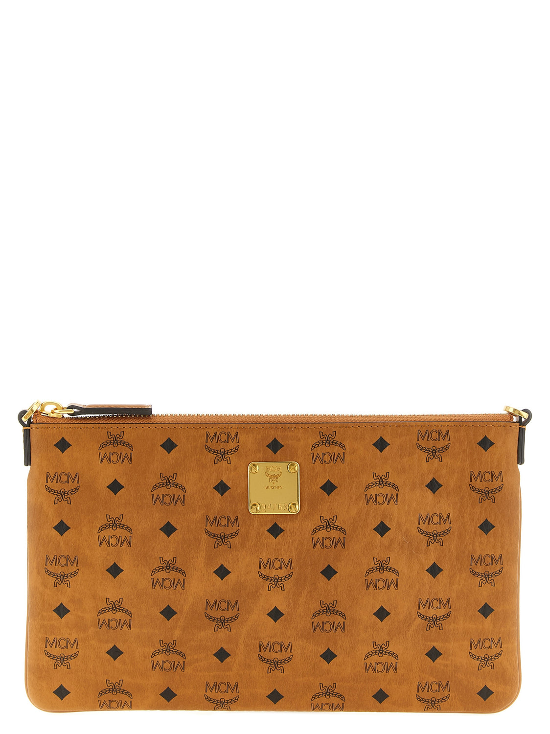 Brown Polyethylene Clutch Bag