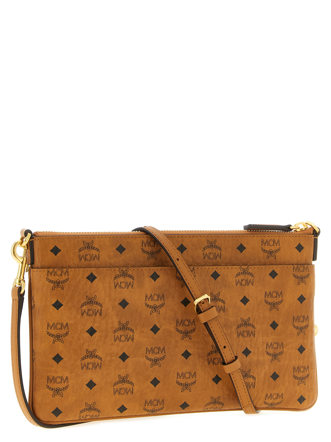 Brown Polyethylene Clutch Bag