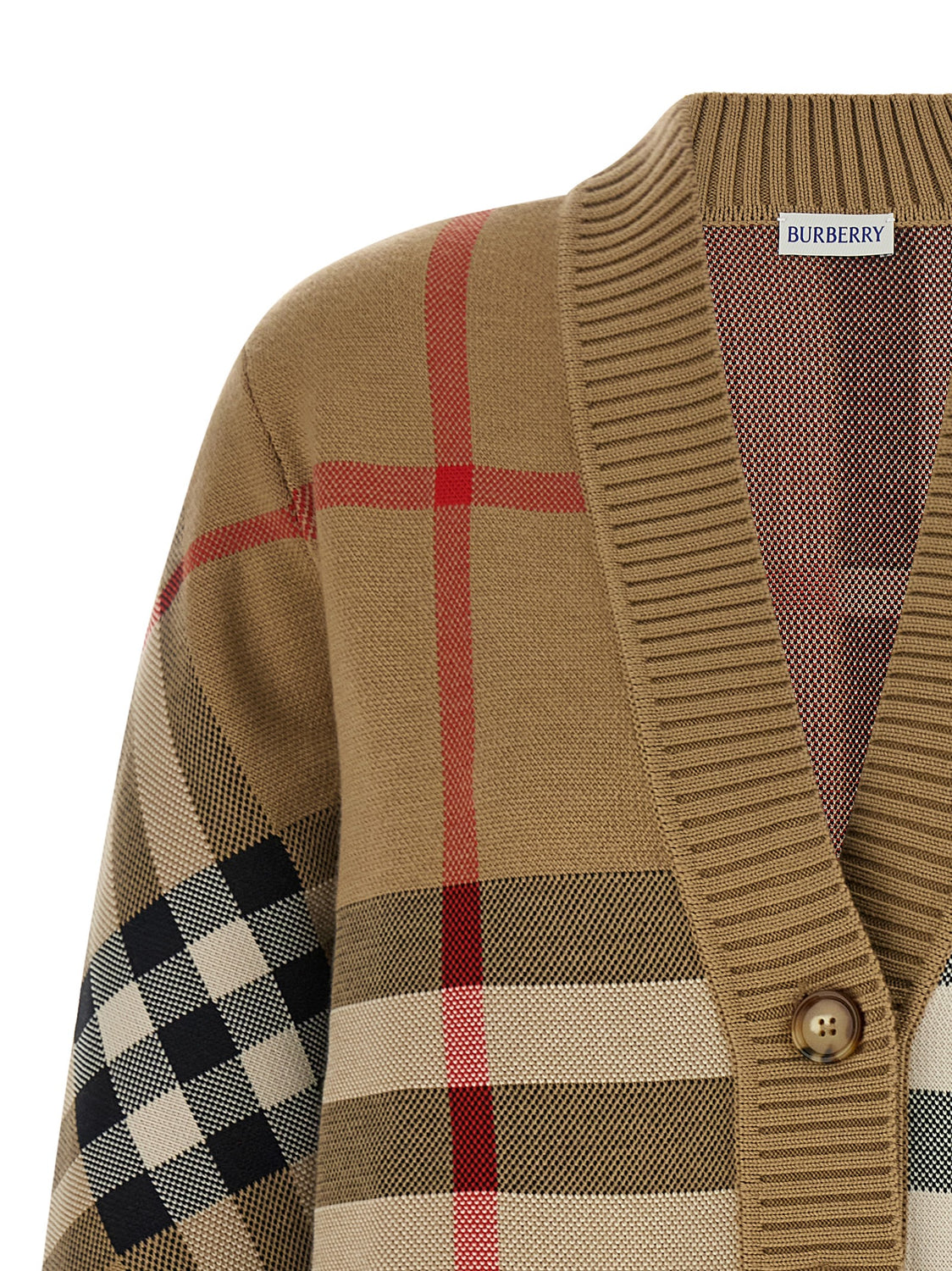 Beige Polyester Cardigan