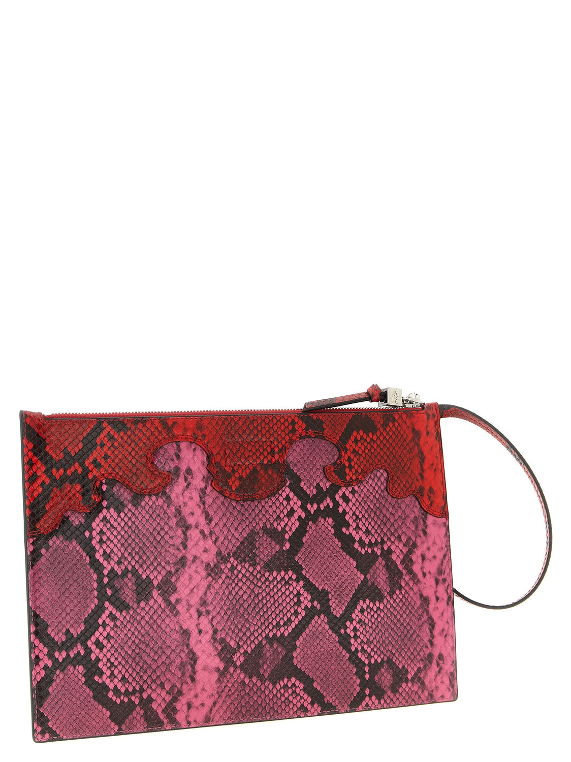 Fuchsia Polyester Clutch Bag