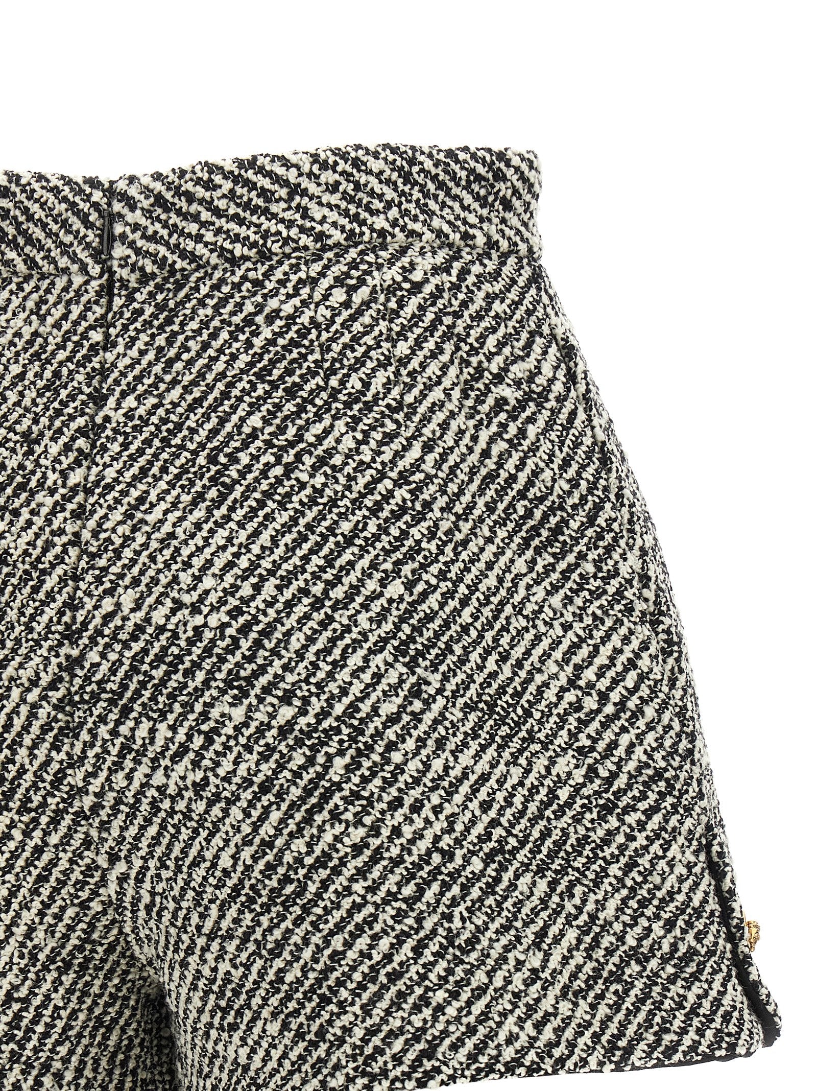 Bicolor Virgin Wool Bermuda Shorts