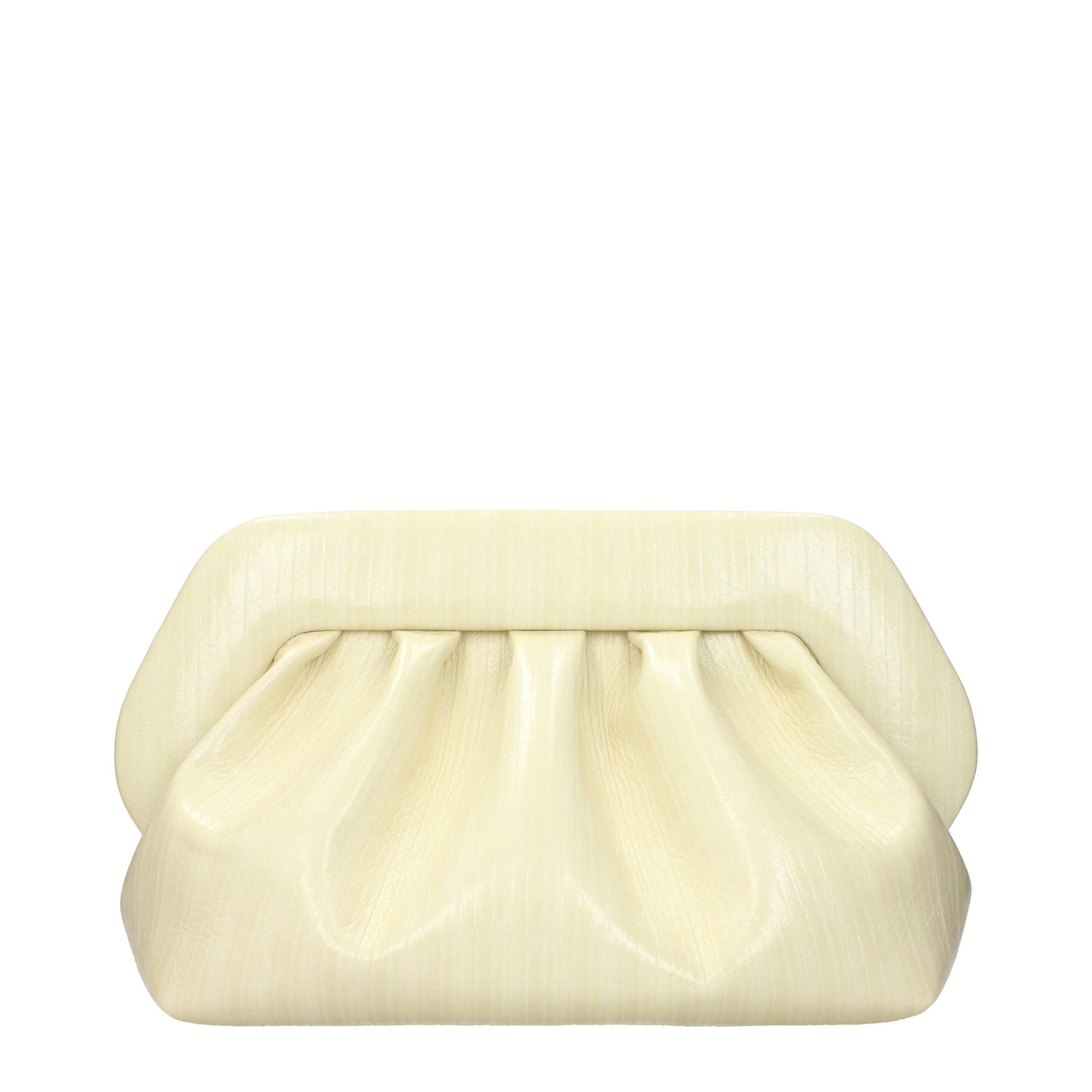 Beige Leather Clutch Bag