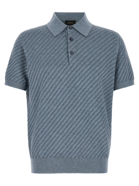 Blue Cotton Polo Shirt