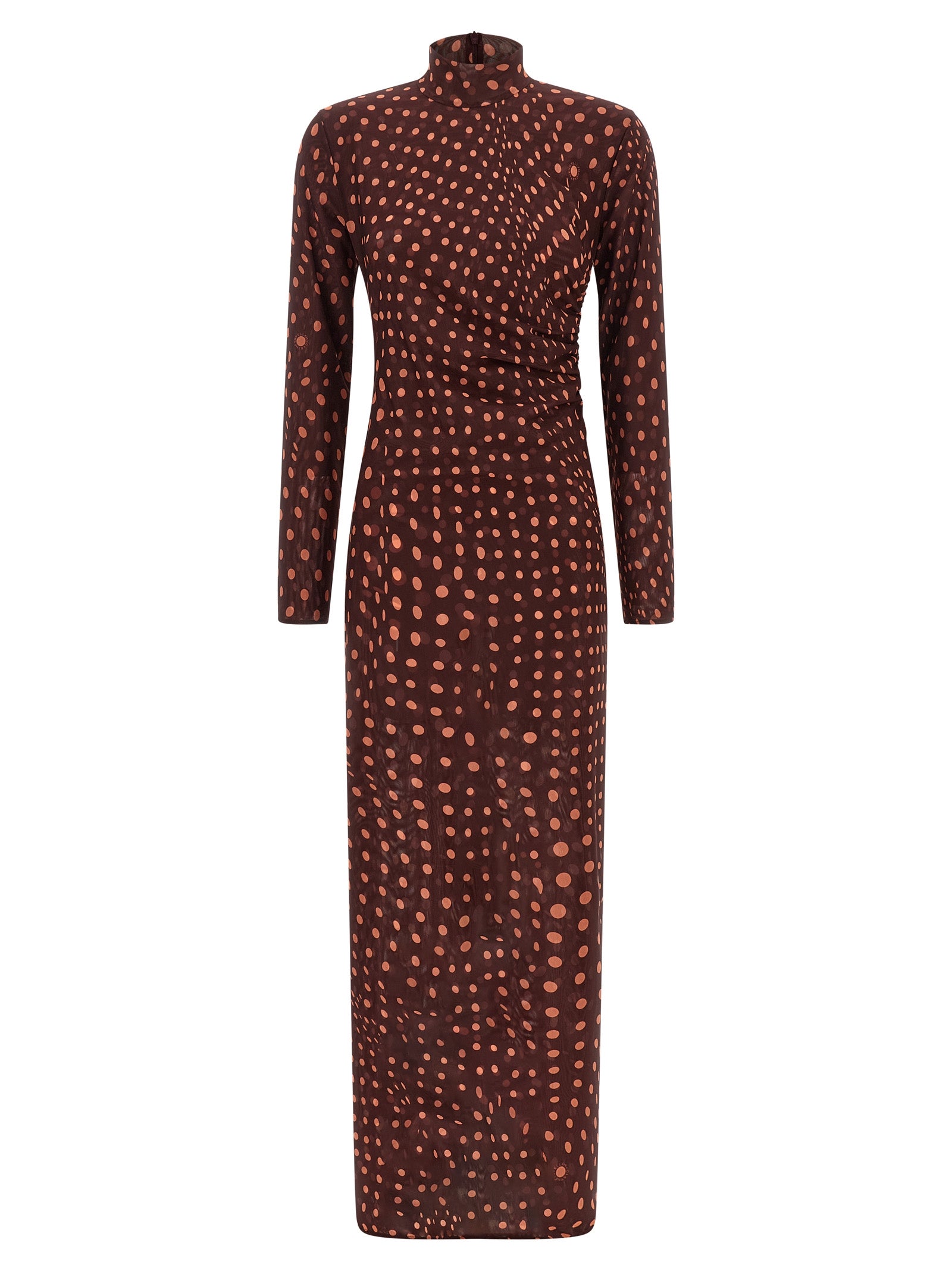 Bordeaux Polyamide Long Dress