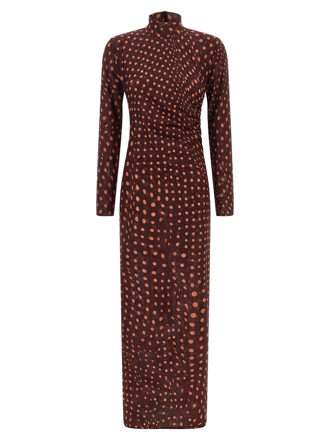 Bordeaux Polyamide Long Dress