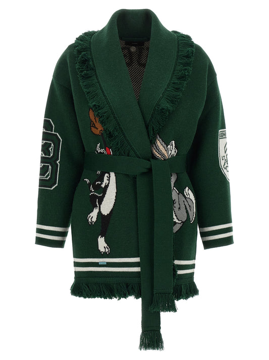 Bicolor Virgin Wool Cardigan