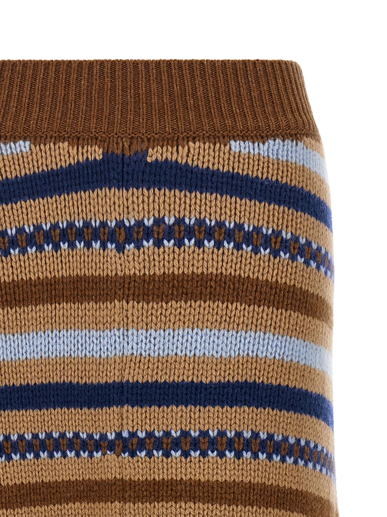 Multicolor Virgin Wool Midi Skirt