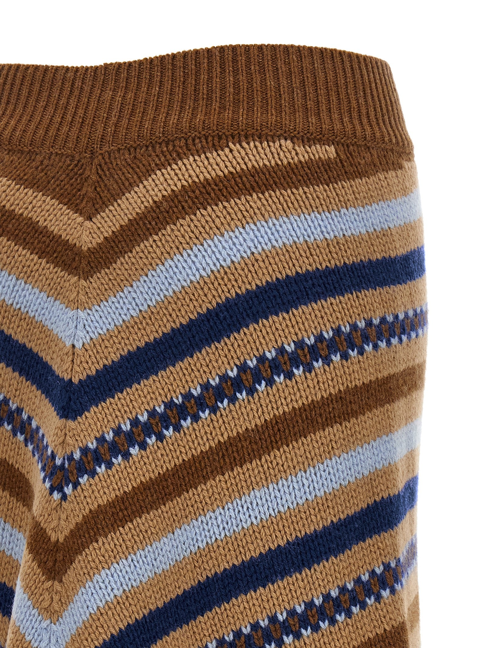 Multicolor Virgin Wool Midi Skirt