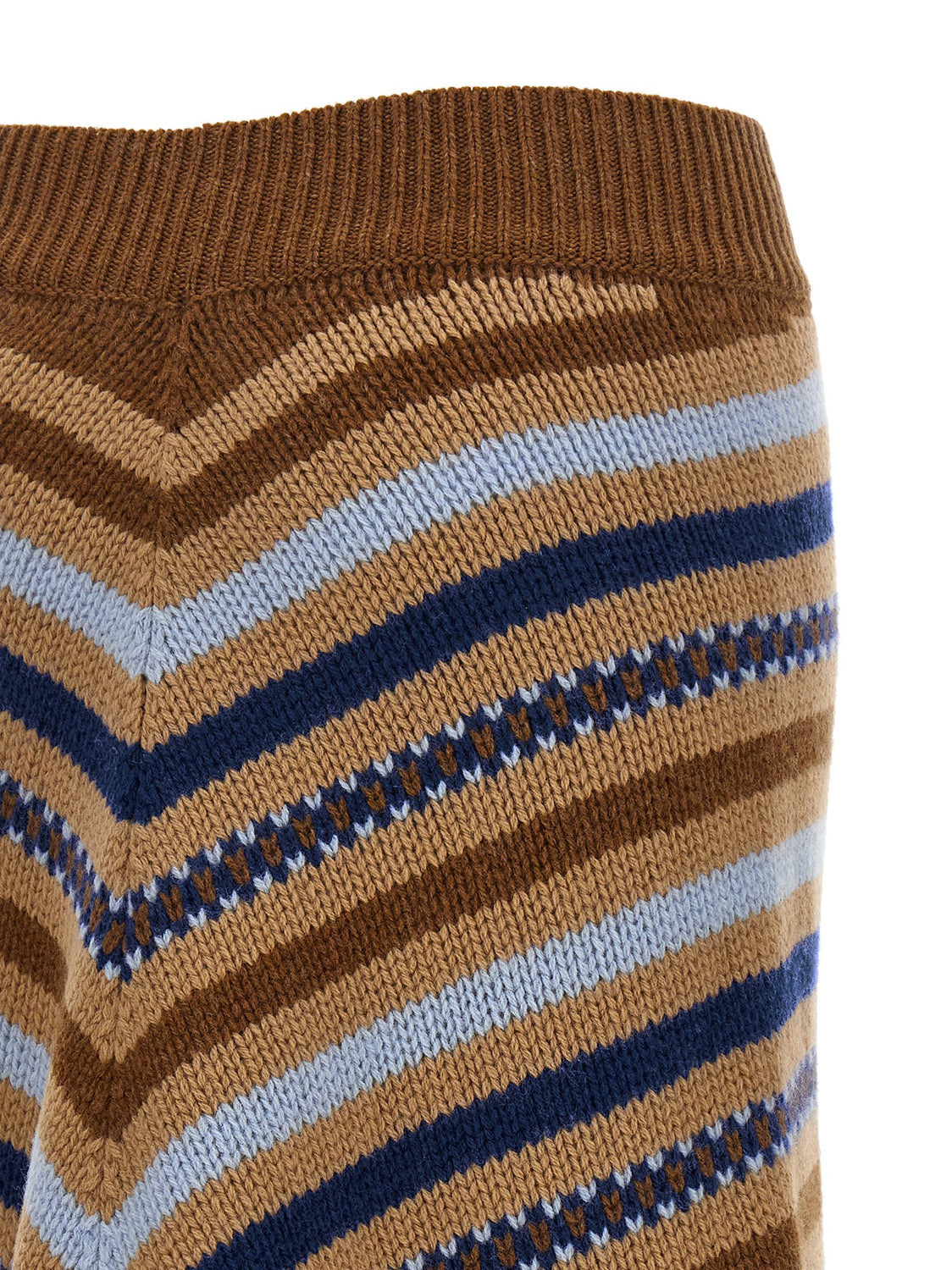 Multicolor Virgin Wool Midi Skirt