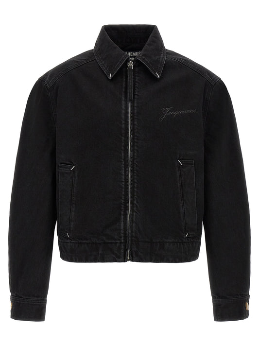 Black Cotton Denim Jacket