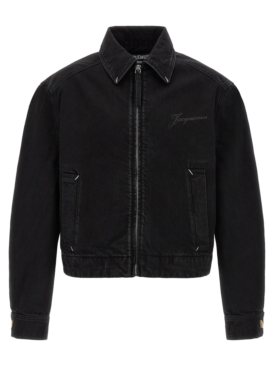 Black Cotton Denim Jacket