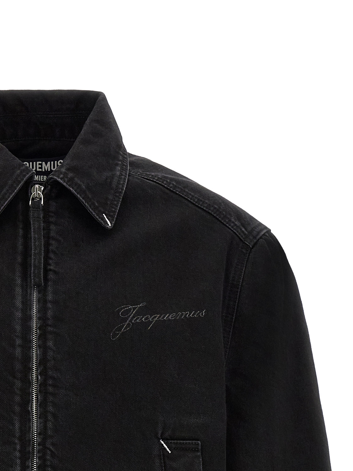 Black Cotton Denim Jacket