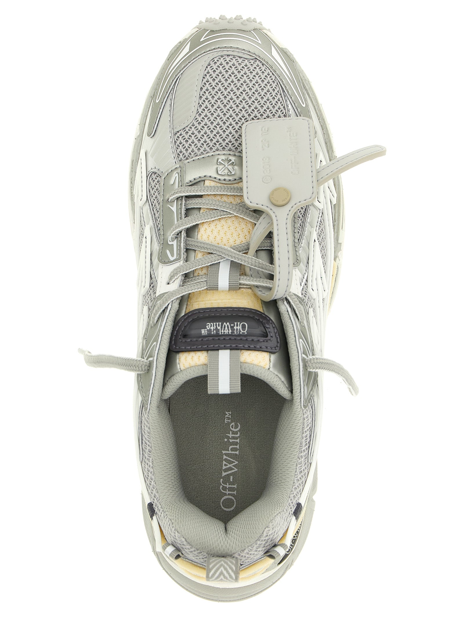 Silver Polyester Athletic Sneakers