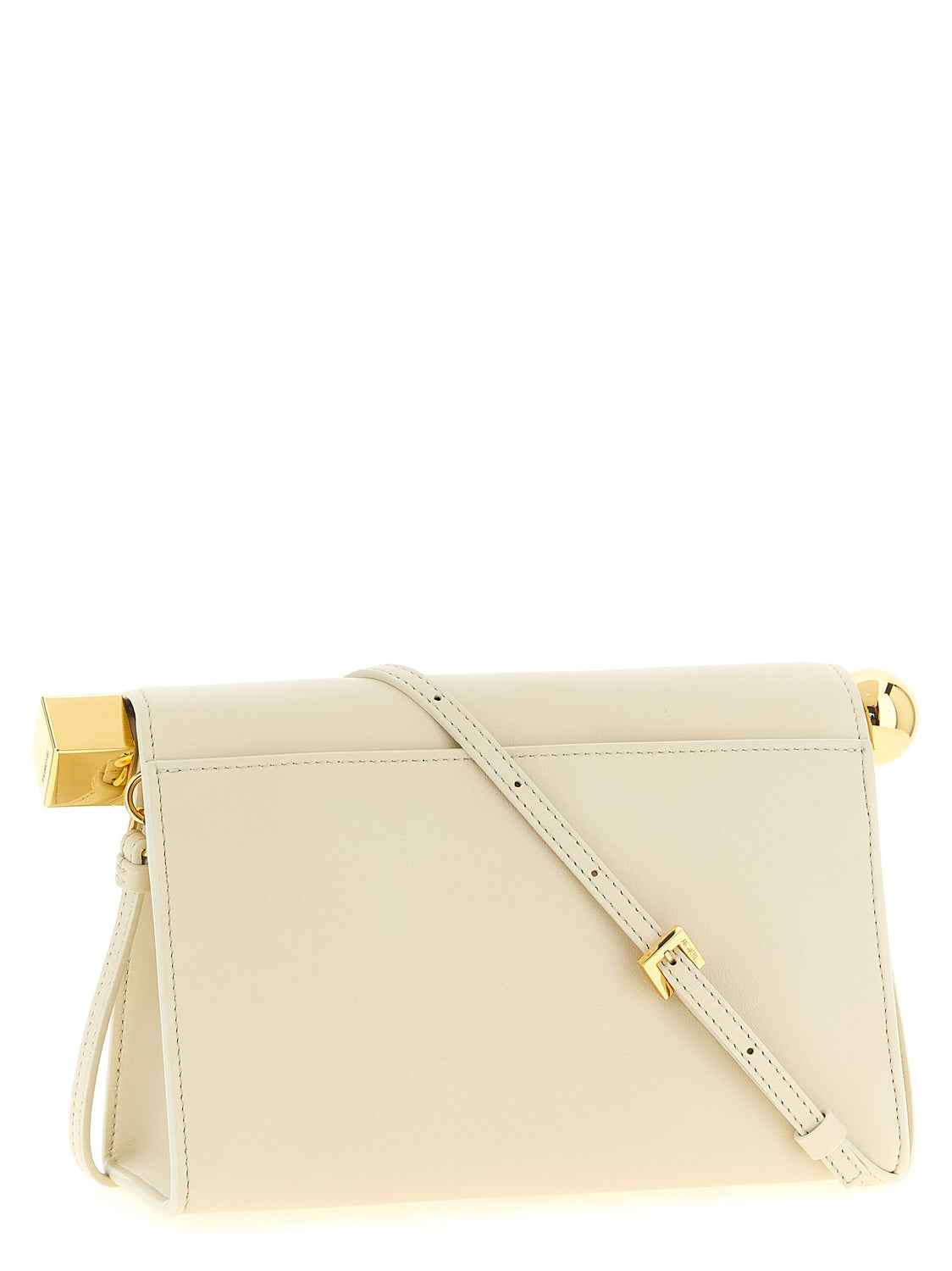 White Lamb Leather Clutch Bag