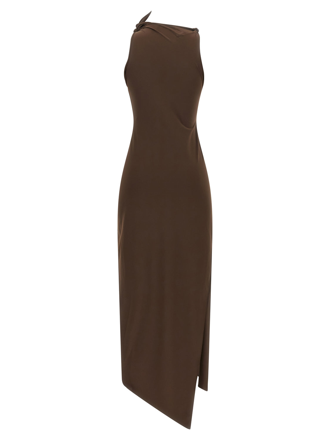 Brown Recycled Polyamide Long Dress