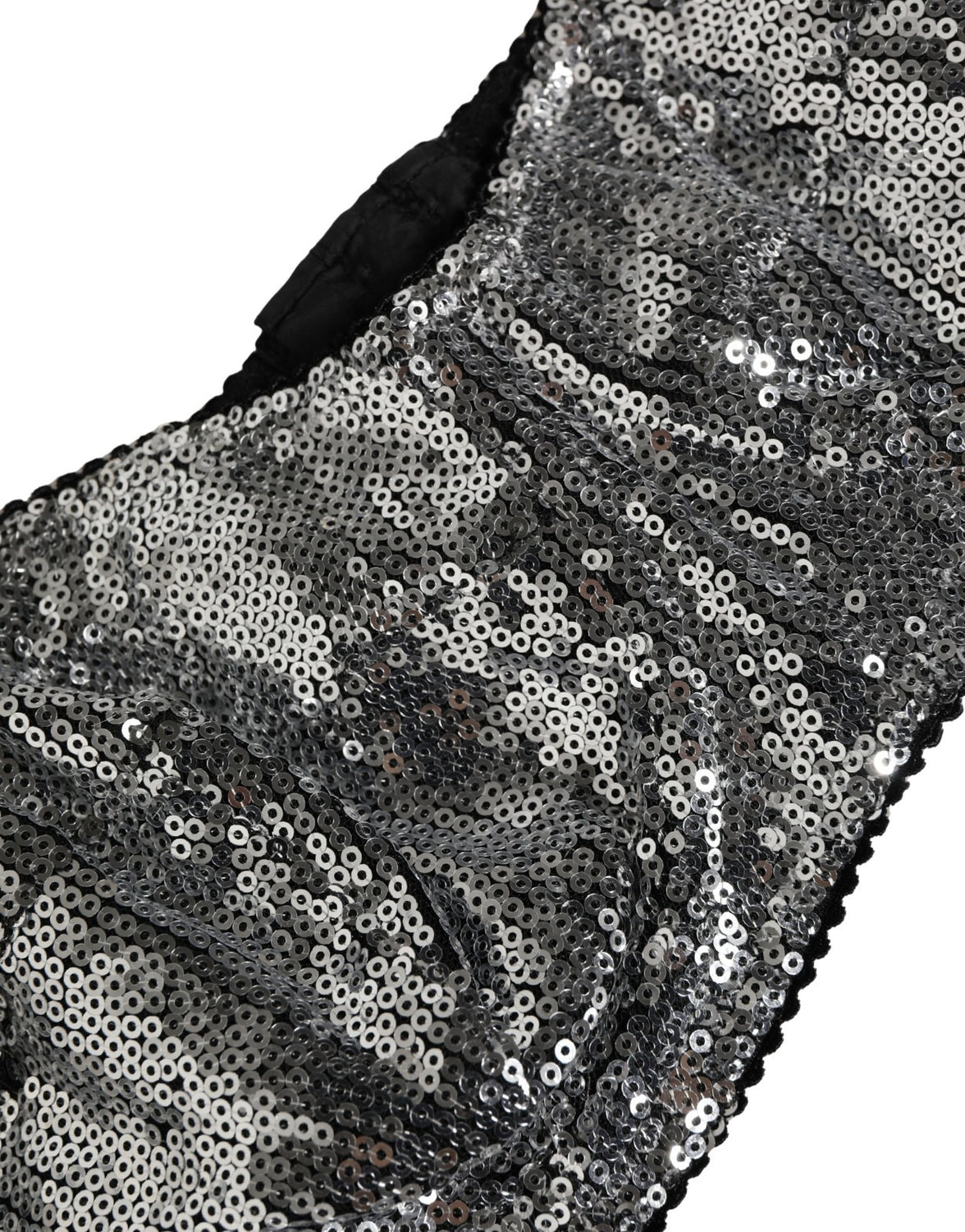 Silver Sequined Nyon Balconnet Bra Underwear
