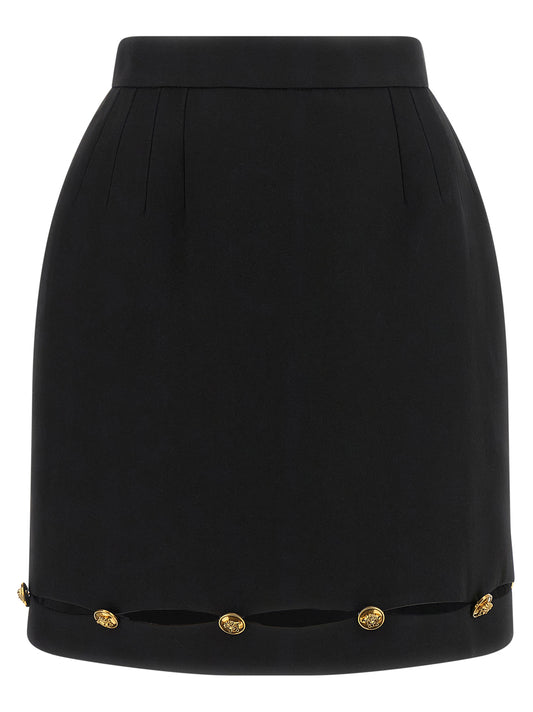 Black Virgin Wool Long Skirt