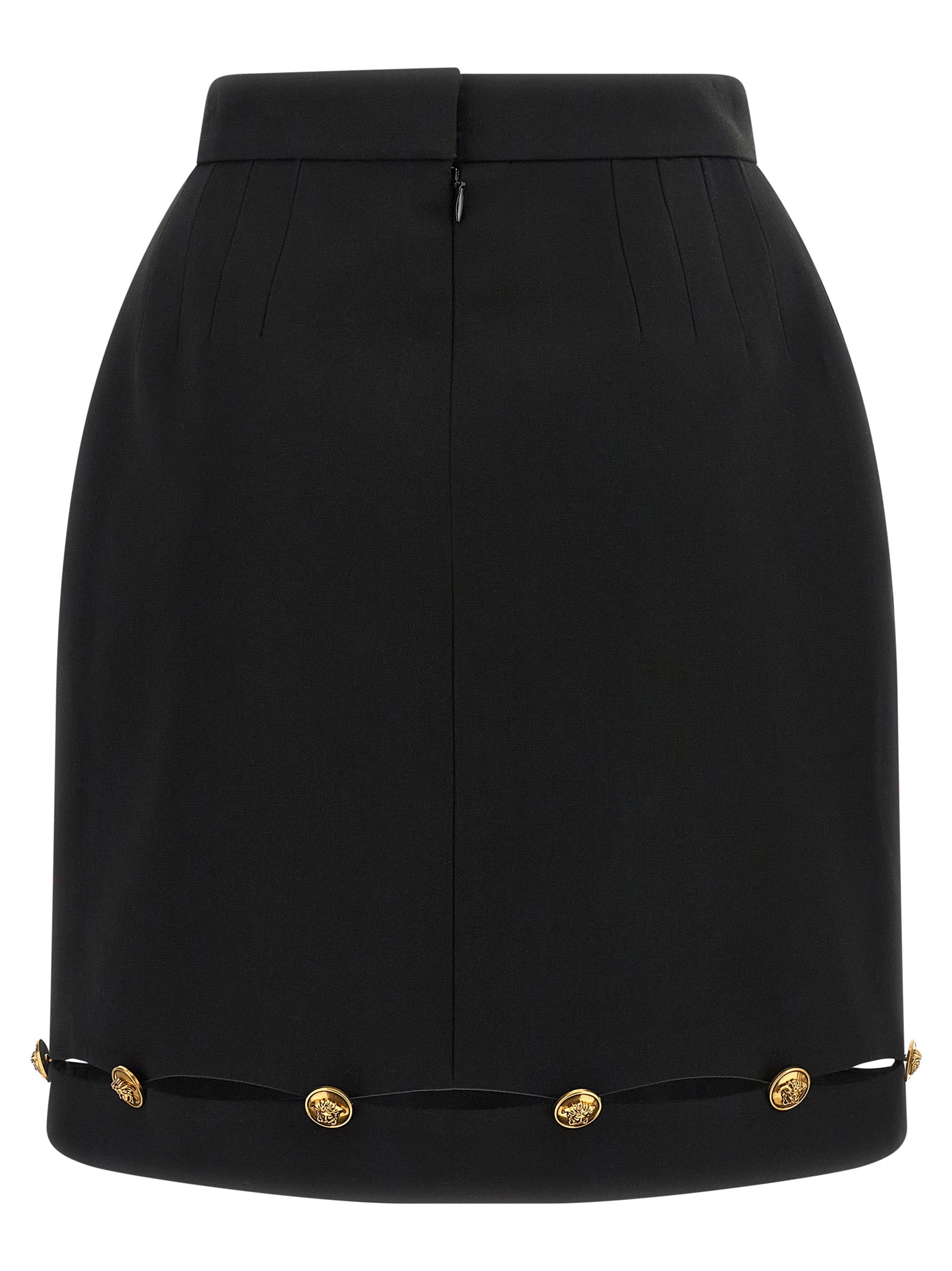 Black Virgin Wool Long Skirt