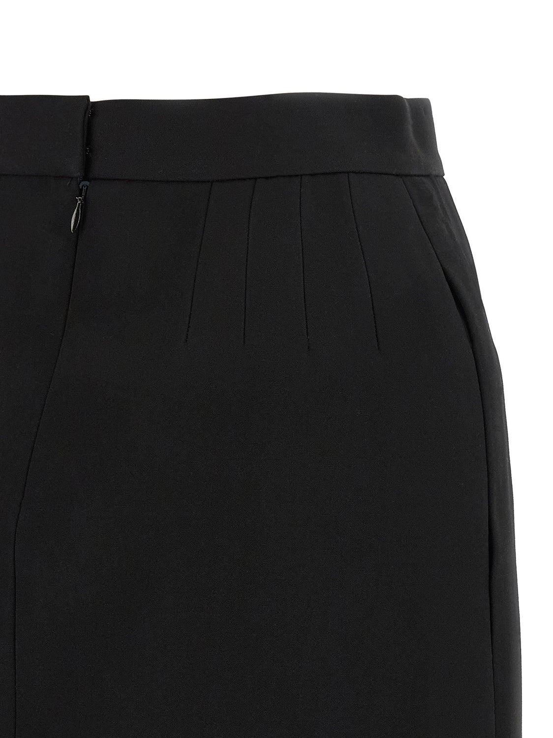Black Virgin Wool Long Skirt