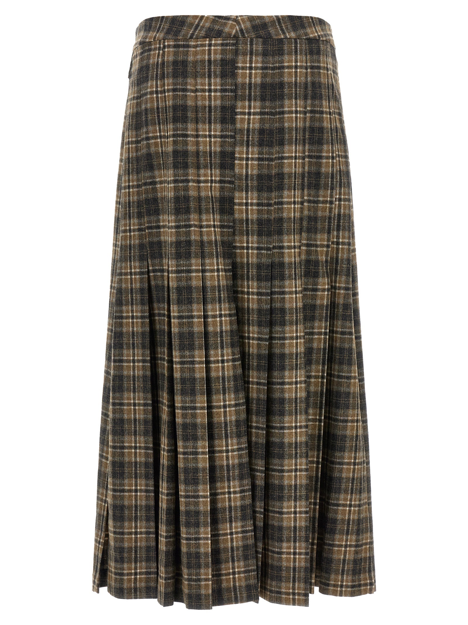 Brown Virgin Wool Mini Skirt