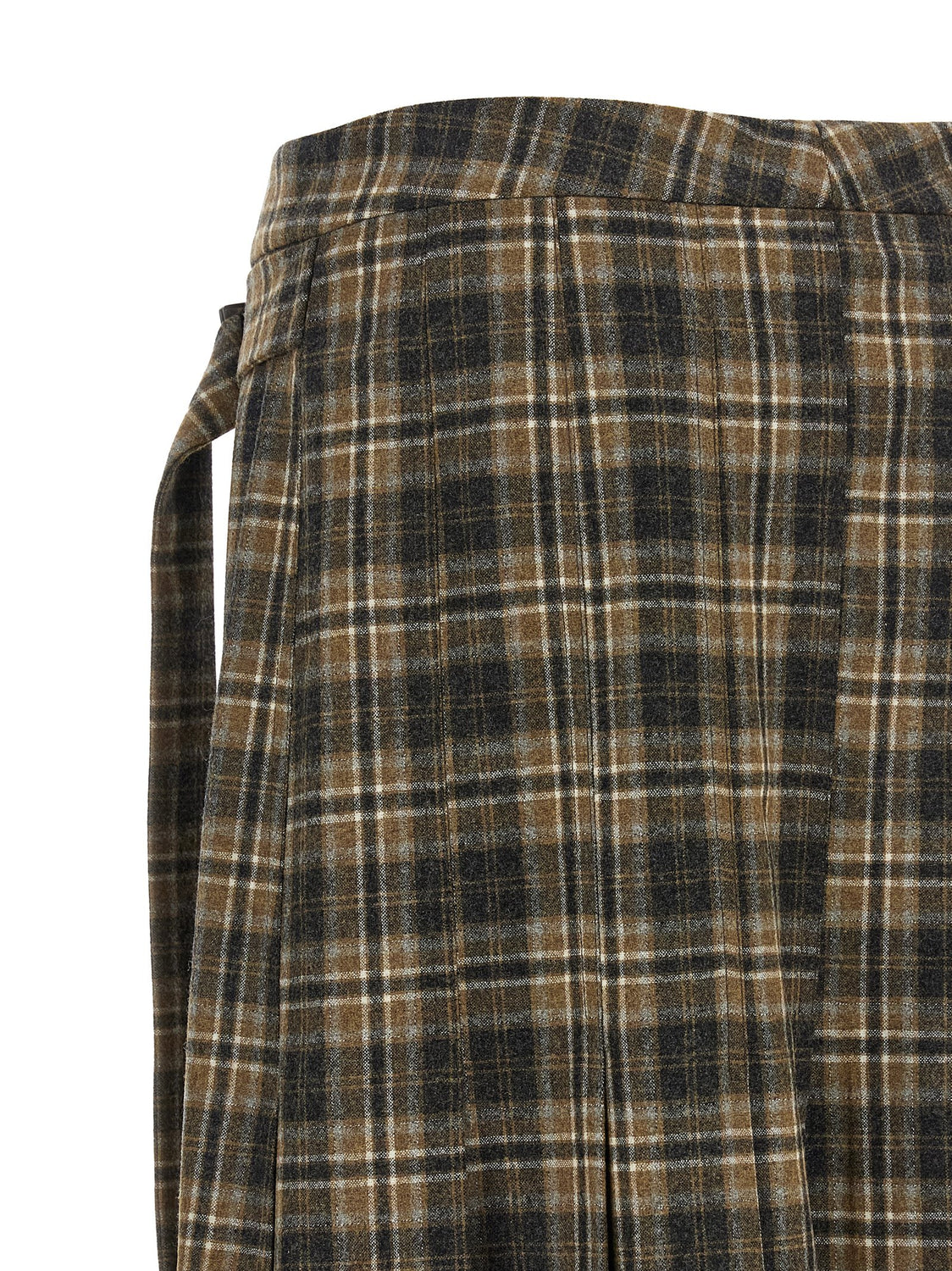 Brown Virgin Wool Mini Skirt