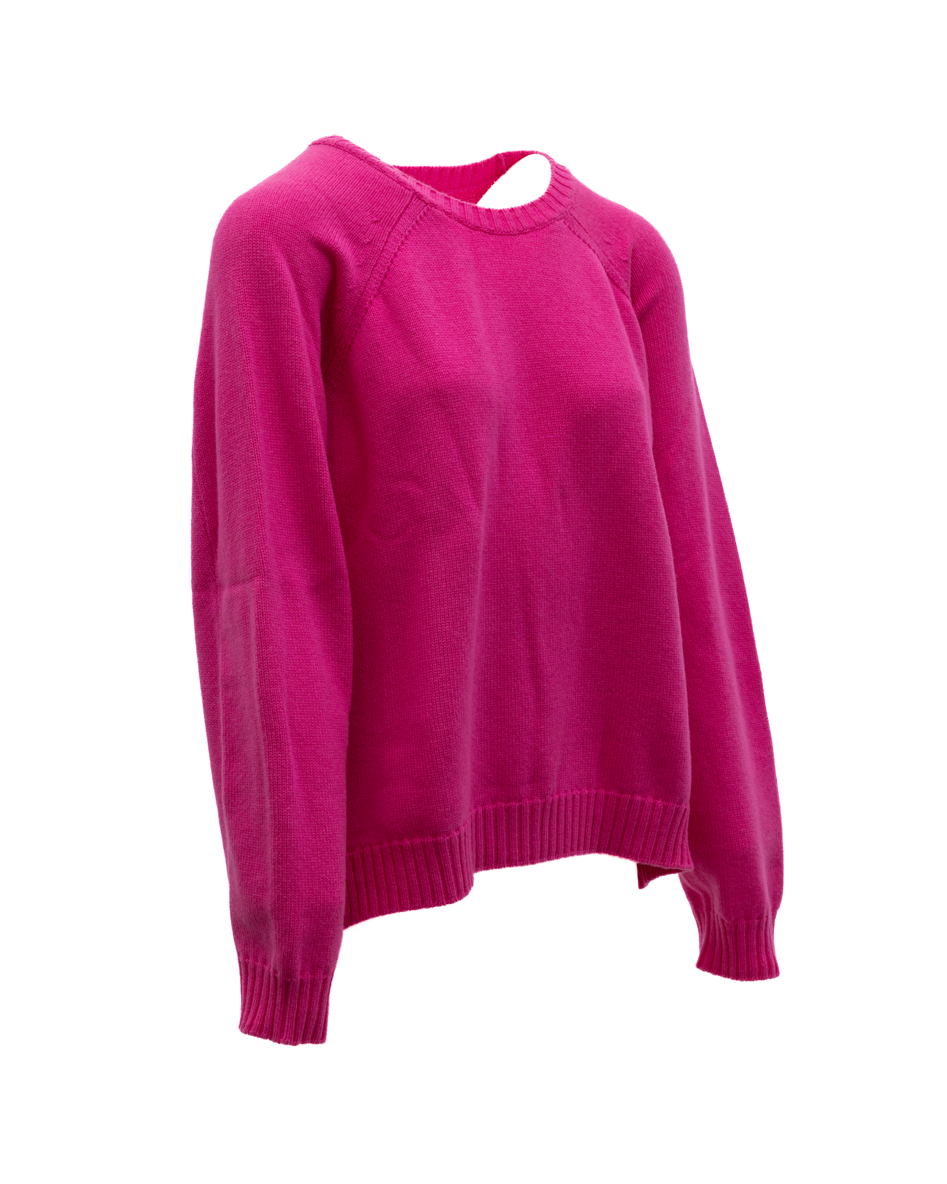 Women Knit Sweater in Fuchsia