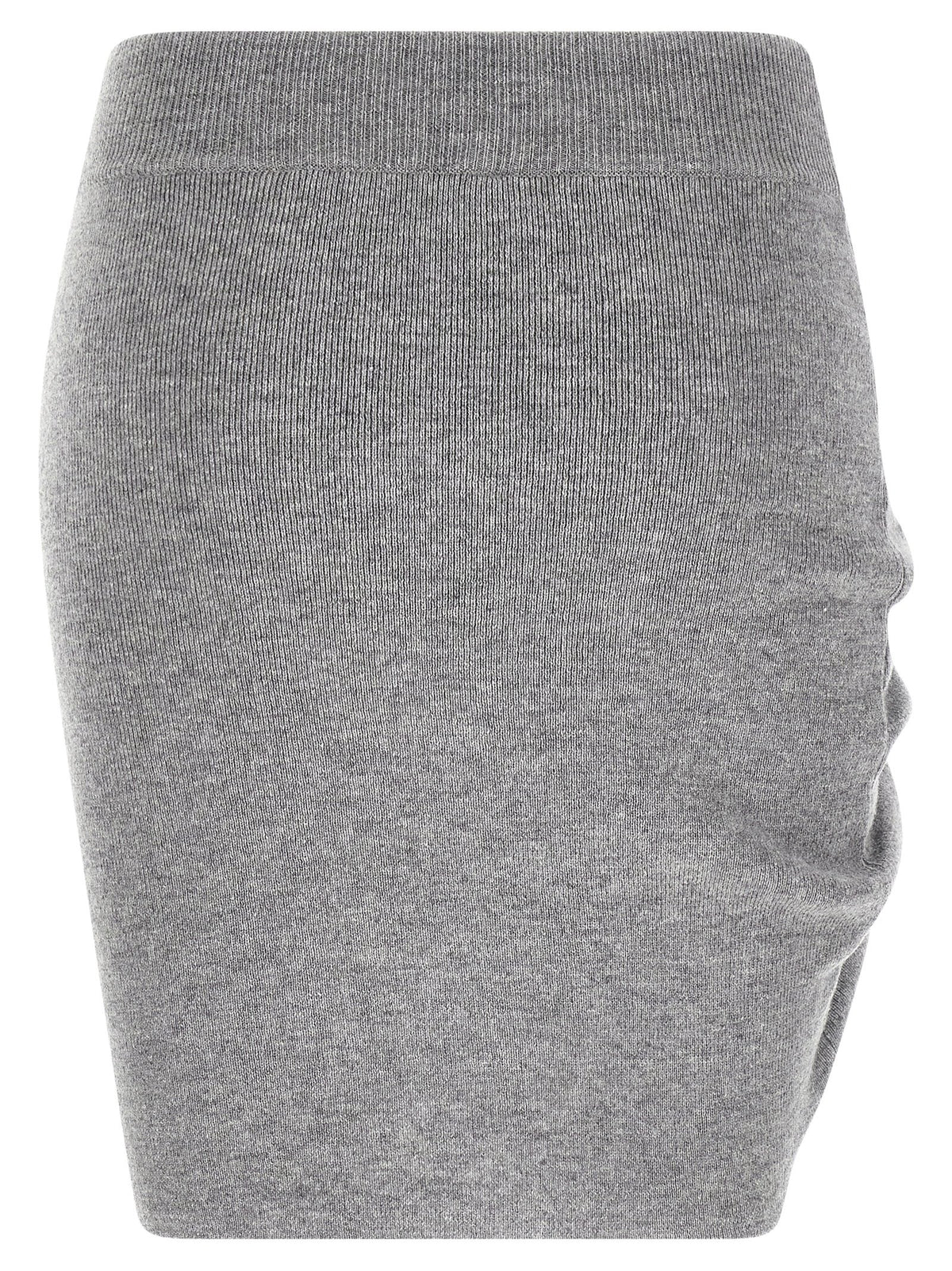 Gray Virgin Wool Long Skirt
