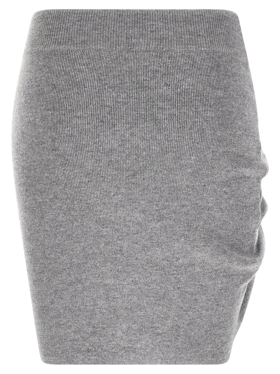 Gray Virgin Wool Long Skirt