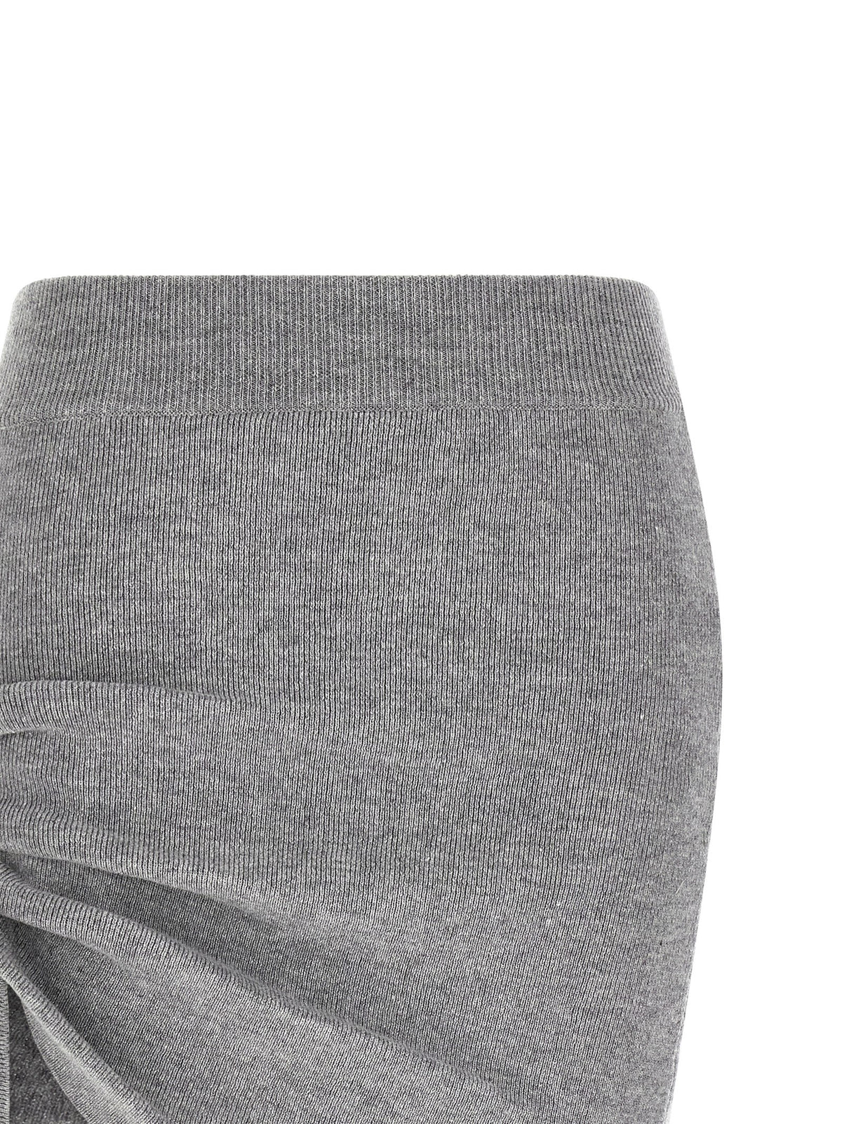 Gray Virgin Wool Long Skirt