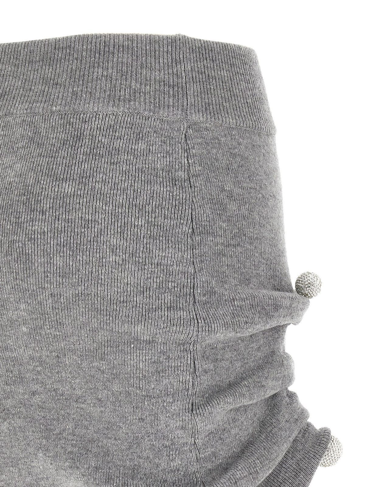 Gray Virgin Wool Long Skirt
