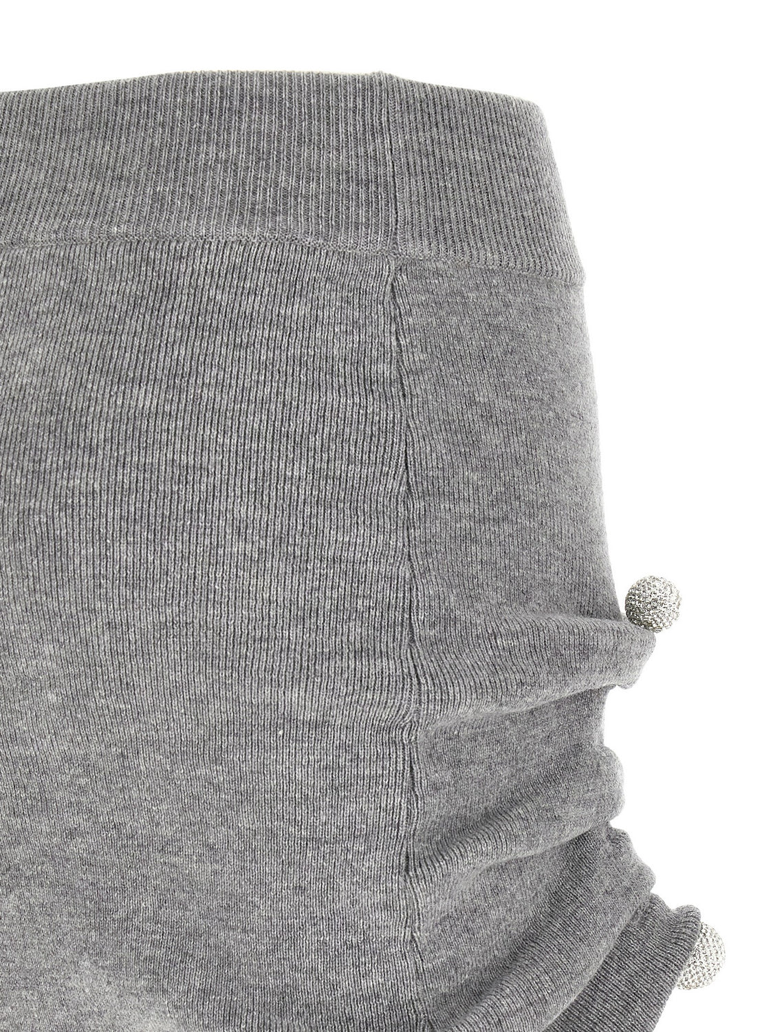 Gray Virgin Wool Long Skirt
