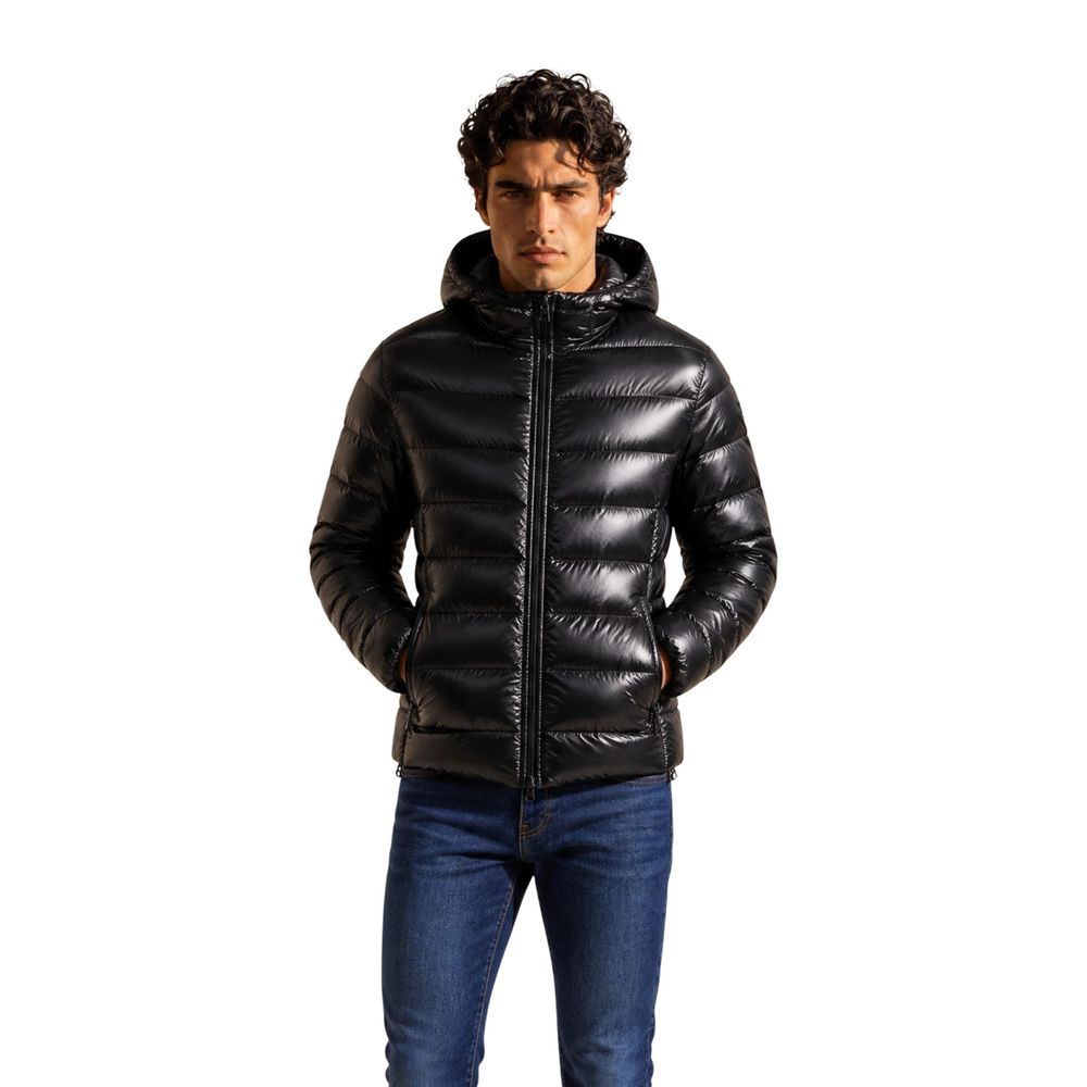 Black Polyamide Full-Length Jacket