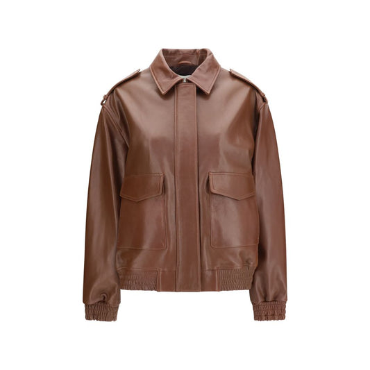 Brown Lamb Ovis Aries Leather Jacket