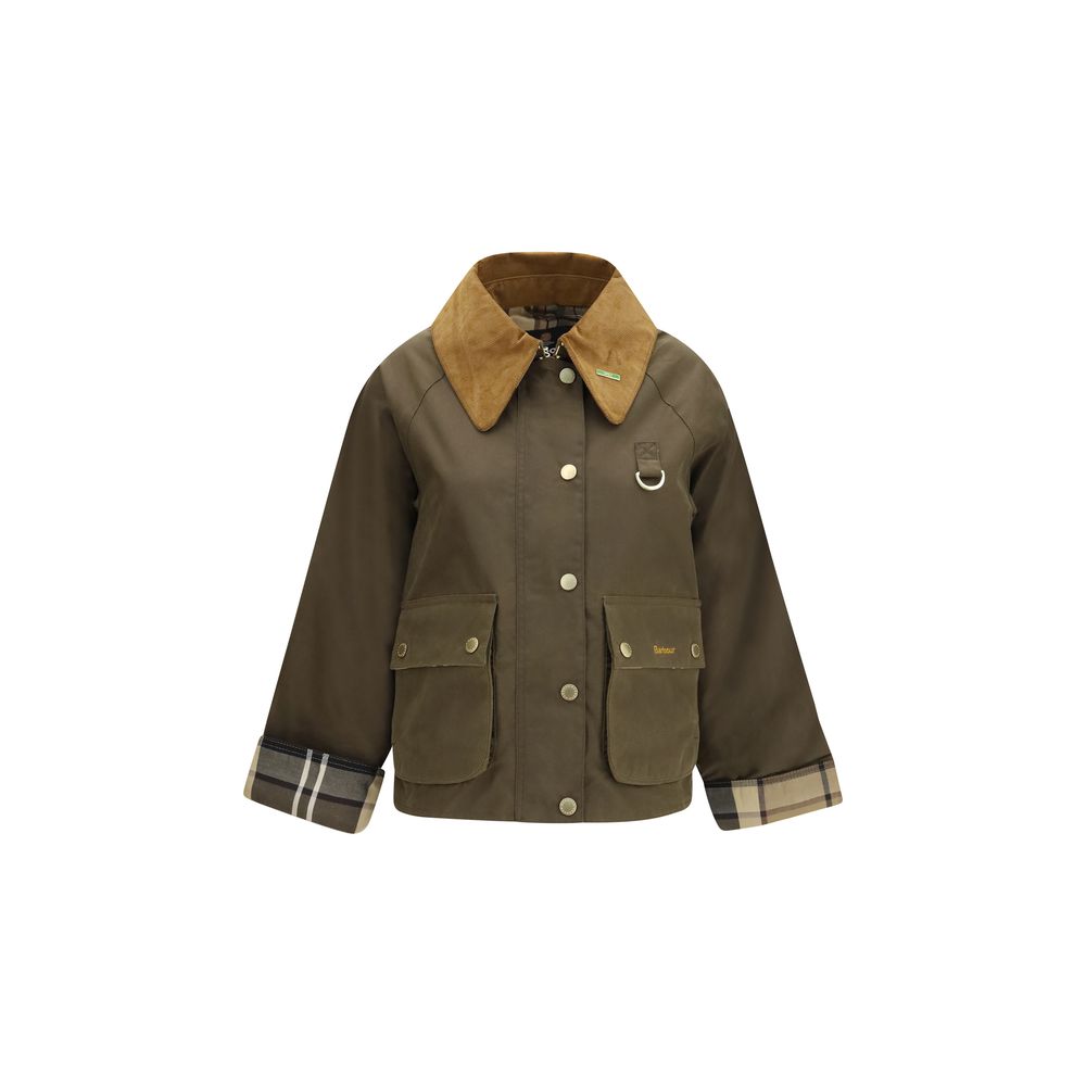 Bicolor Cotton Full-Length Jacket