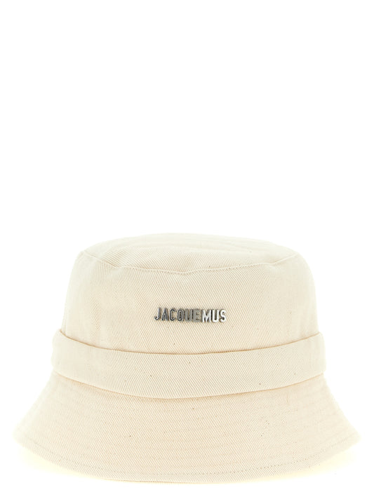 Beige Cotton Bucket Hat