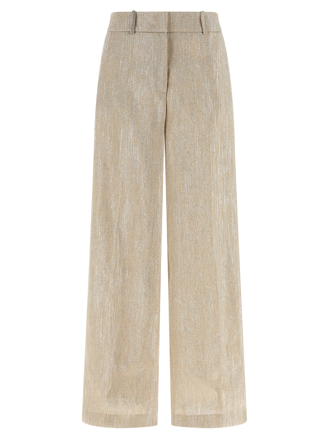 Beige Viscose Casual Pants